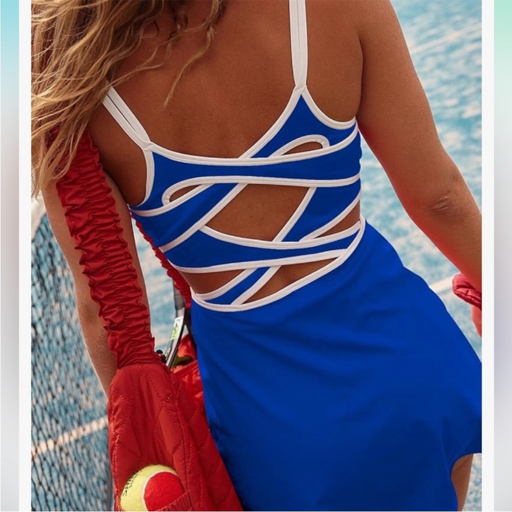 Free People FP Movement One More Serve Strappy Back Tennis Dress CutOut Skortsie